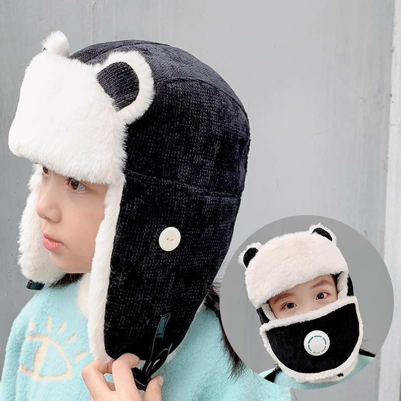 Fleece Lei Feng Hats, Children's Winter Warm Cotton Hats, Korean Version Cute Cartoon Hats For Girls, And Cold-Resistant Hats For Boys details Picture