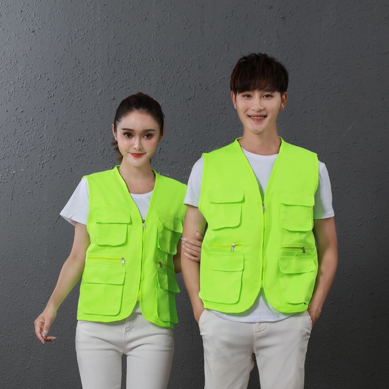 [Top Sales] Multi-Pocket Work Clothes Fishing Vest Vest Volunteer Vest Print Reporter Wedding Photography Advertising Tooling Item Picture