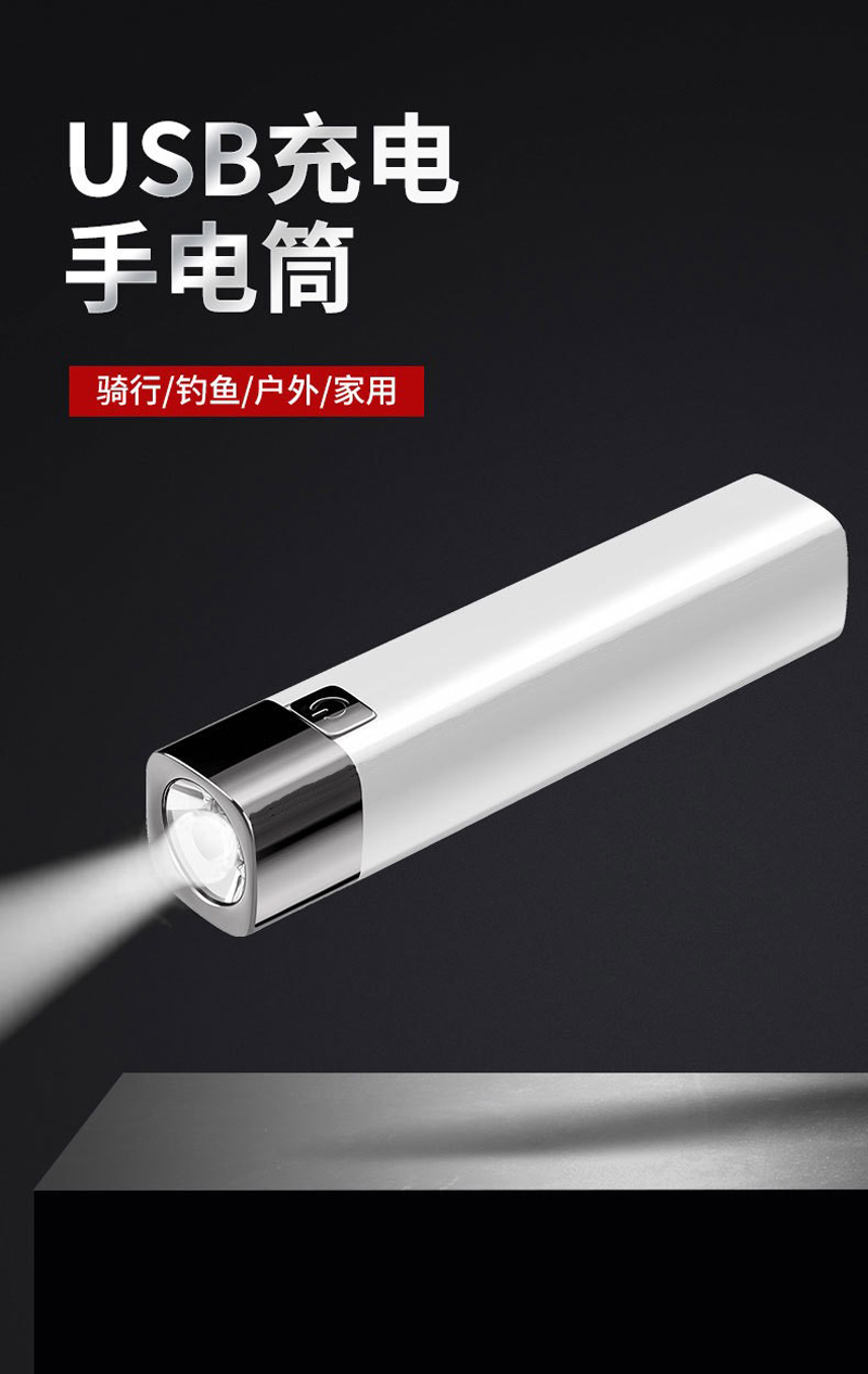 81025 linterna de plástico linterna de luz fuerte USB recargable home linterna exterior handgrip iluminación linterna portátil mini linterna de luz fuerte pic 6