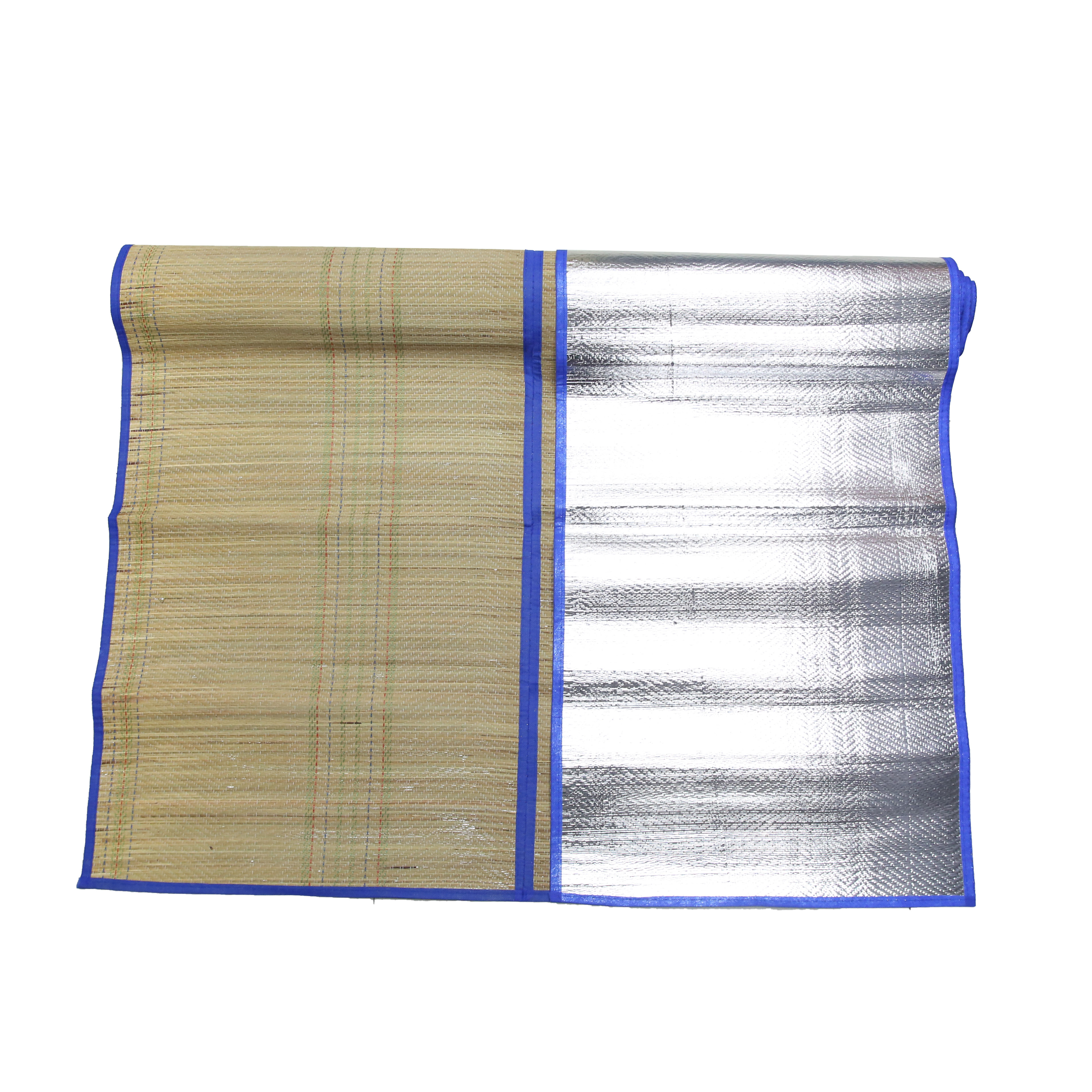 Xindeli Home Textile Factory Direct Sales Of Straw Mat 2022 Summer Explosive Beach Straw Silk Silver Film Material Is Easy To Carry Light Weight Easy To Use Breathable Specification drawing