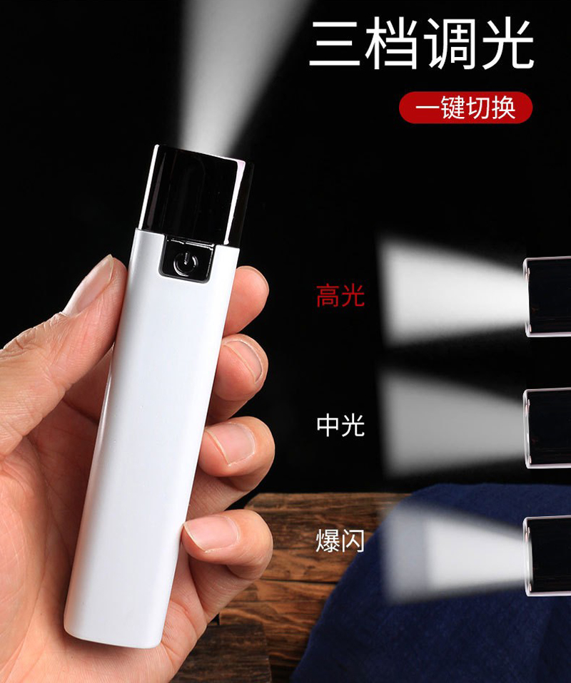 81025 linterna de plástico linterna de luz fuerte USB recargable home linterna exterior handgrip iluminación linterna portátil mini linterna de luz fuerte pic 8