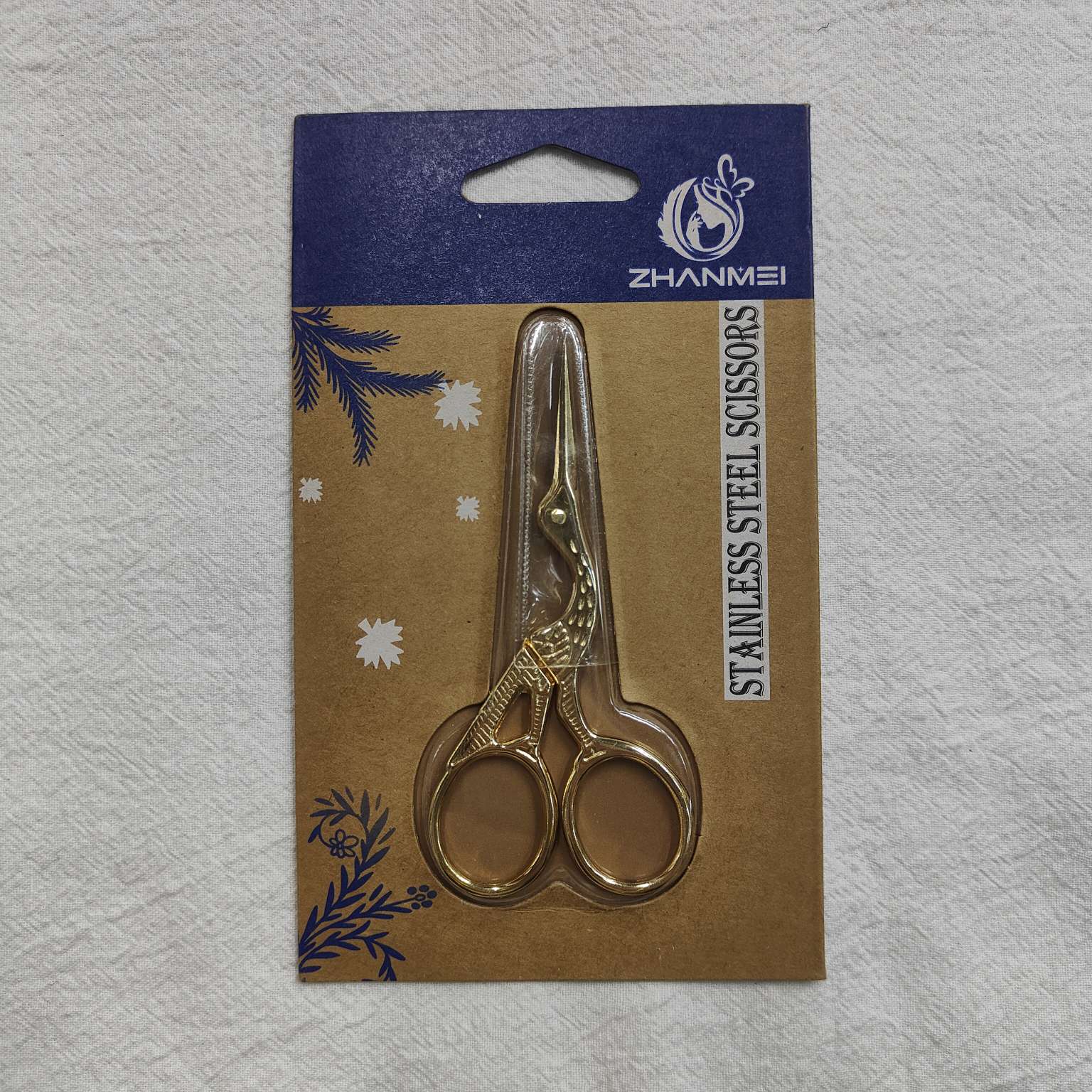 26414 Xandre Makeup tools ZM2212-A6# Imitation gold Fairy crane scissors beauty tools eyebrow gold scissors