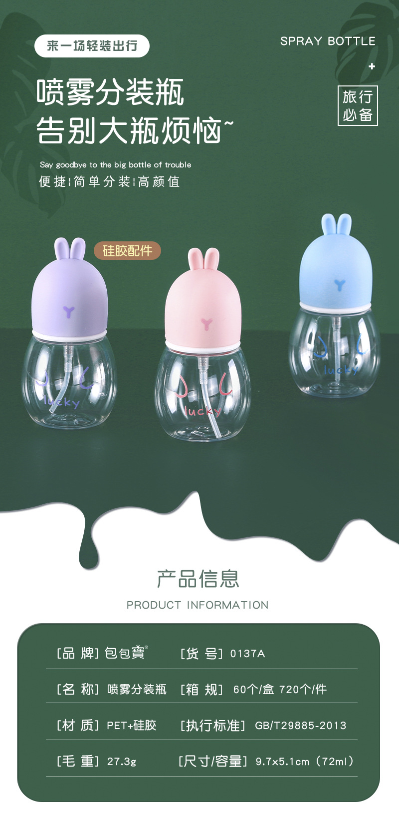 包包寳 Travell bottle plastic comestic bottle 0137C详情1