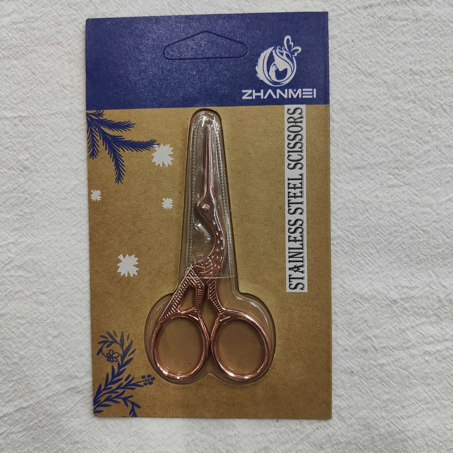 26414 Sendre Makeup tools ZM2212-A5# Rose Gold small Crane scissors Beauty tools eyebrow scissors