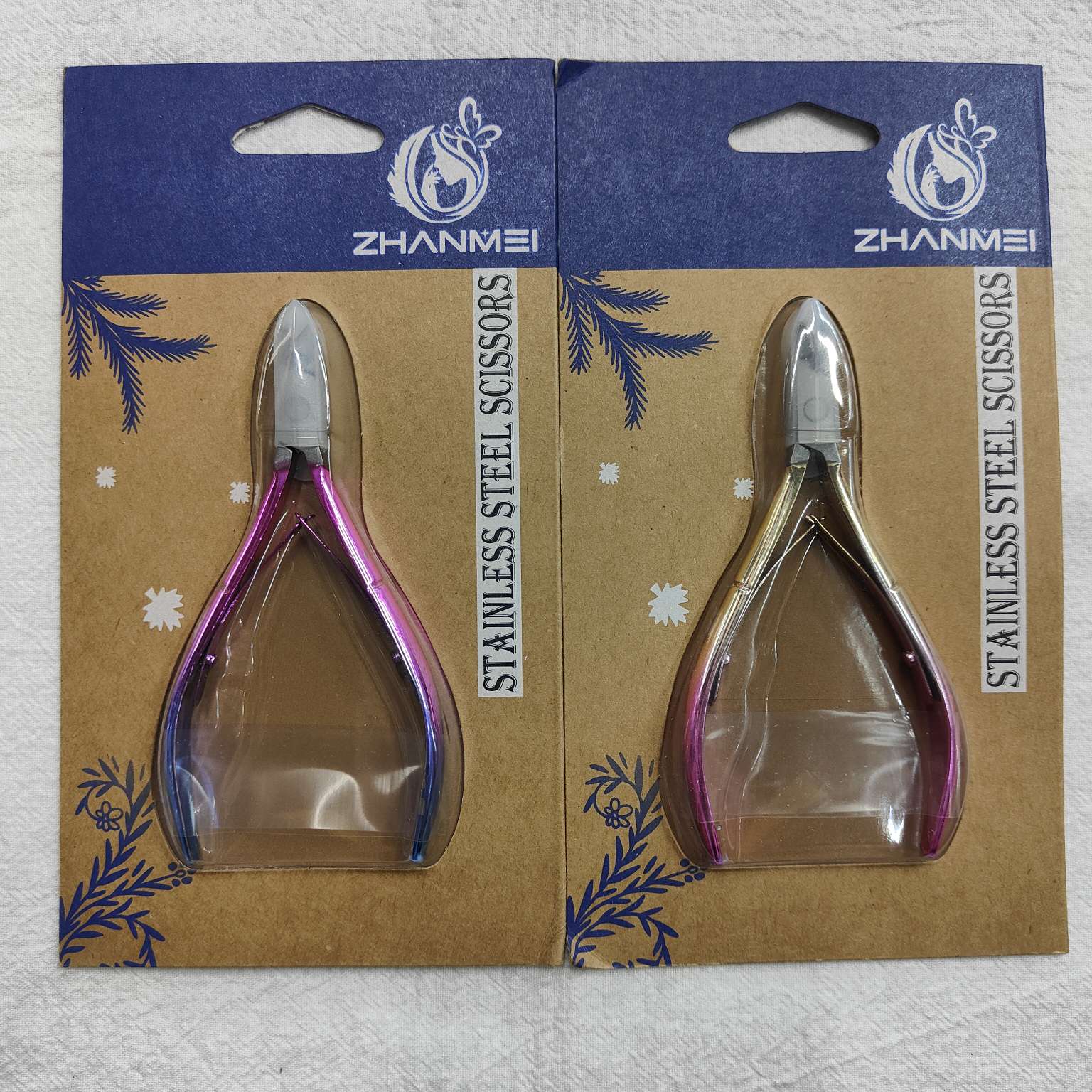 26414 ZM2212-B8# Nano two-color mirror 501 exfoliating pliers Nail tools Exfoliating scissors
