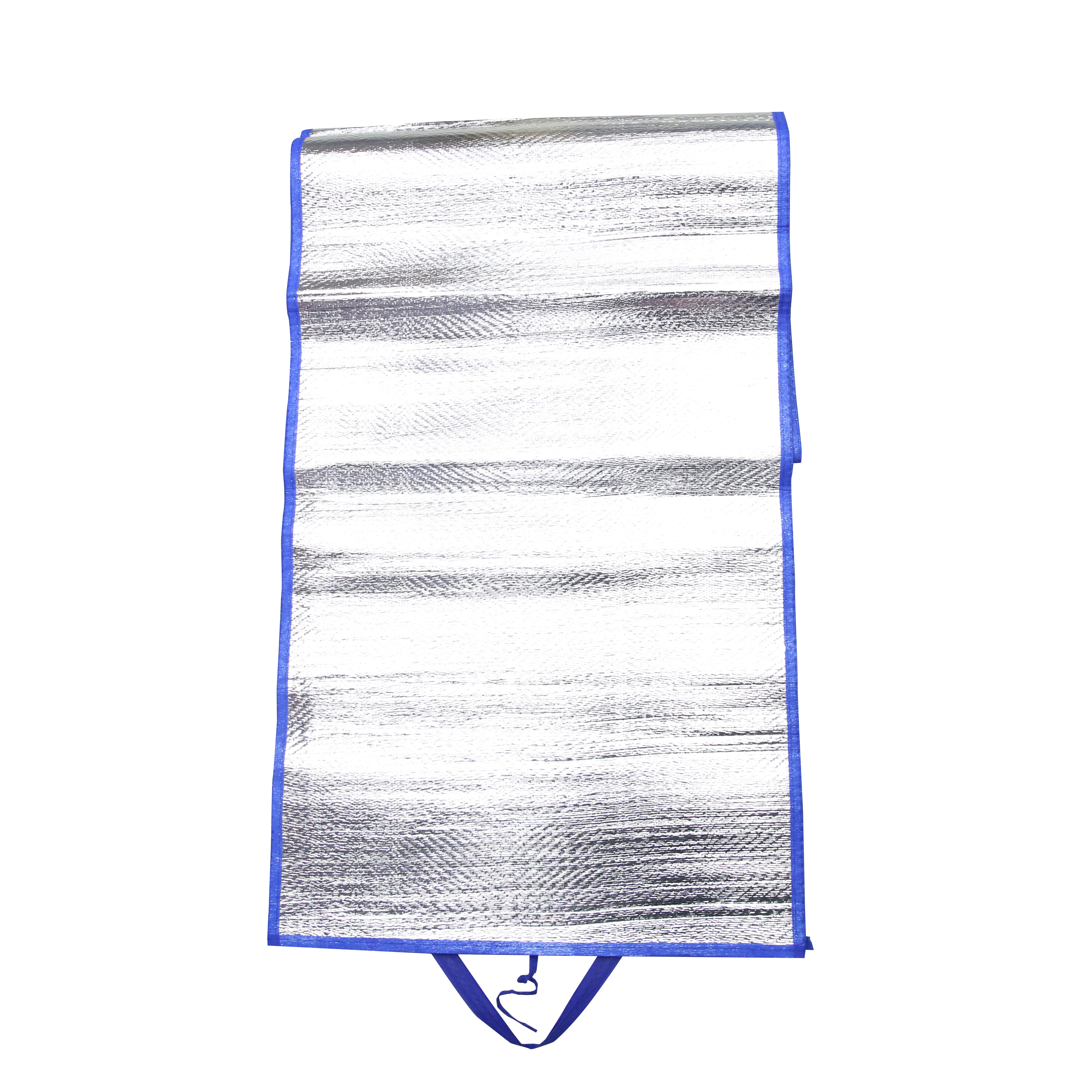 Xindeli Home Textile Factory Direct Sales Of Straw Mat 2022 Summer Explosive Beach Straw Silk Silver Film Material Is Easy To Carry Light Weight Easy To Use Breathable details Picture