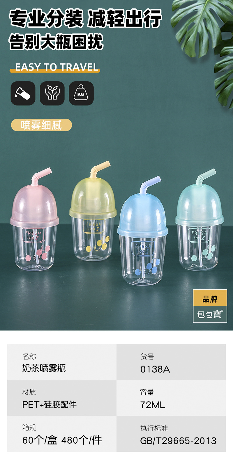 包包寳 Travell bottle plastic comestic bottle 0138A详情1