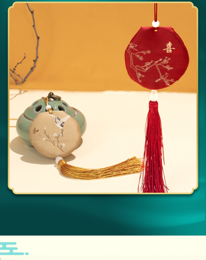 端午节香包薰衣草香袋祈福袋挂件平安香囊袋艾叶荷包袋挂脖禅意袋详情4