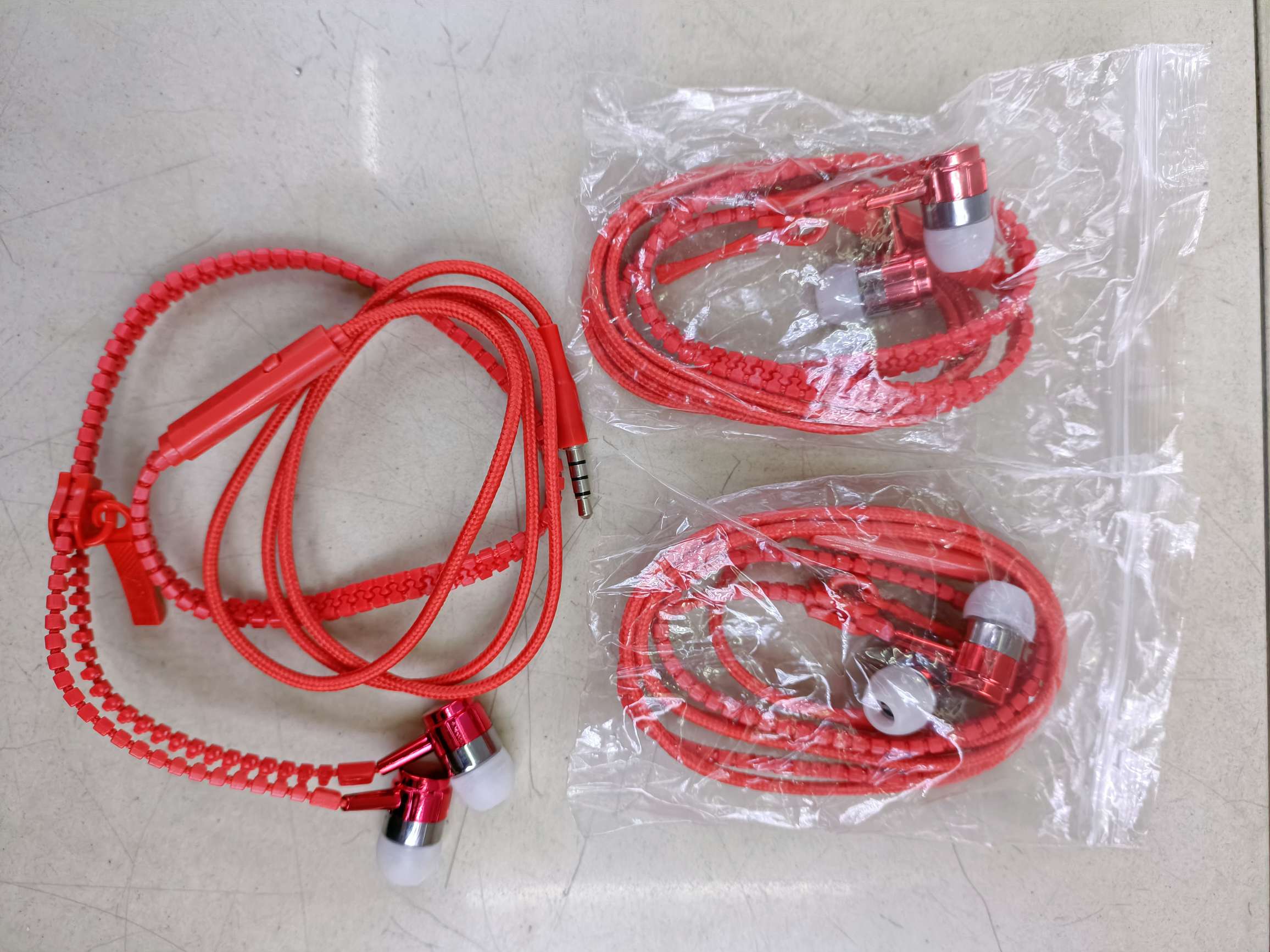 Zipper round hole headphone cable with cord headphone jack Headphone