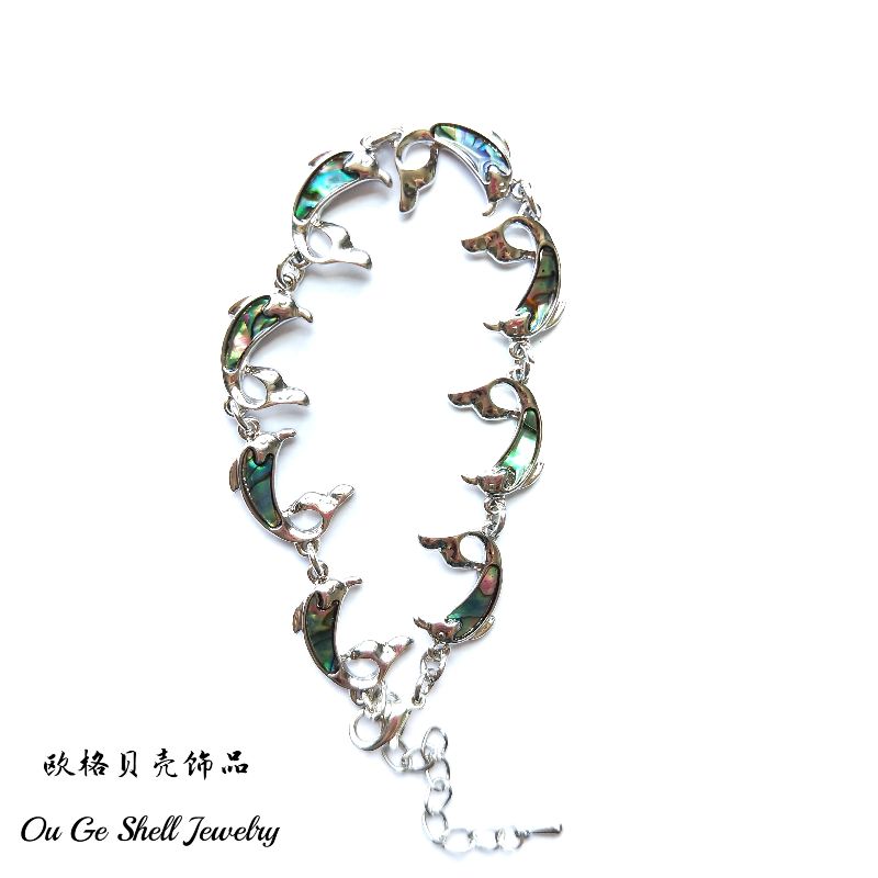 欧格贝壳饰品天然贝壳手链贝壳饰品新西兰鲍鱼贝壳手链海豚手链海洋动物手链鲍鱼贝手链爆款手链