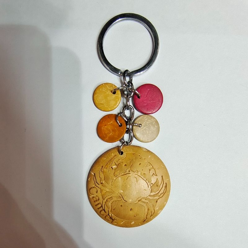 Ethnic Style Retro Natural Coconut Shell Sea Creatures Carved Key Chain Creative Hanging Decoration Fu Coconut-10 Item Picture