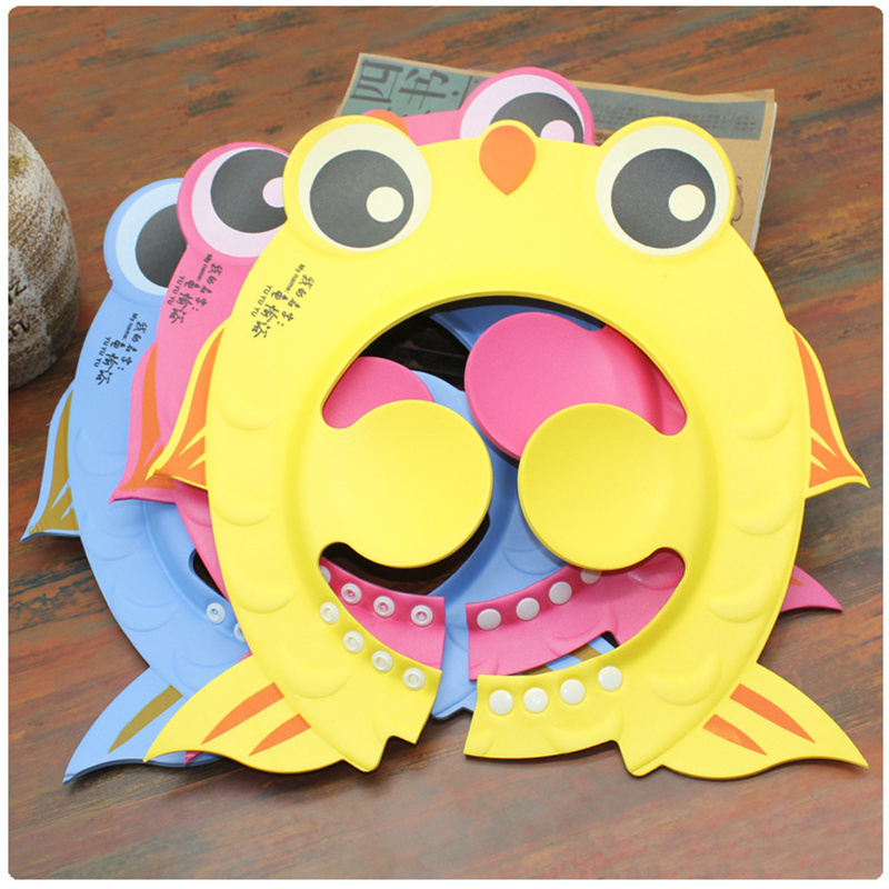 New Goldfish 4MM children's hair washing cap baby ear protection hair washing cap baby baby bath EVA hat thumbnail