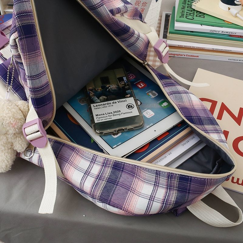 书包女初中生小学生高颜值学院可爱少女心高级感大容量帆布双肩包详情11