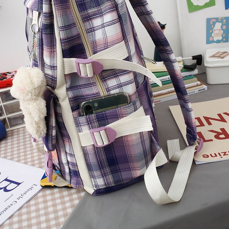 书包女初中生小学生高颜值学院可爱少女心高级感大容量帆布双肩包详情8