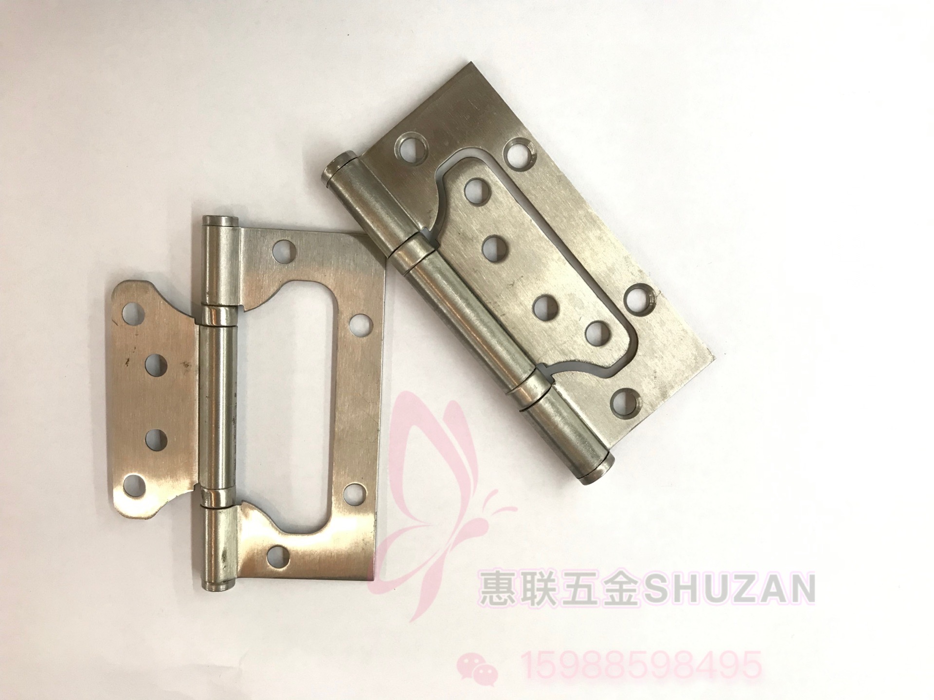 Stainless steel hinge no slot door door quiet bearing loose-leaf bedroom door solid wooden door hinge Specification drawing