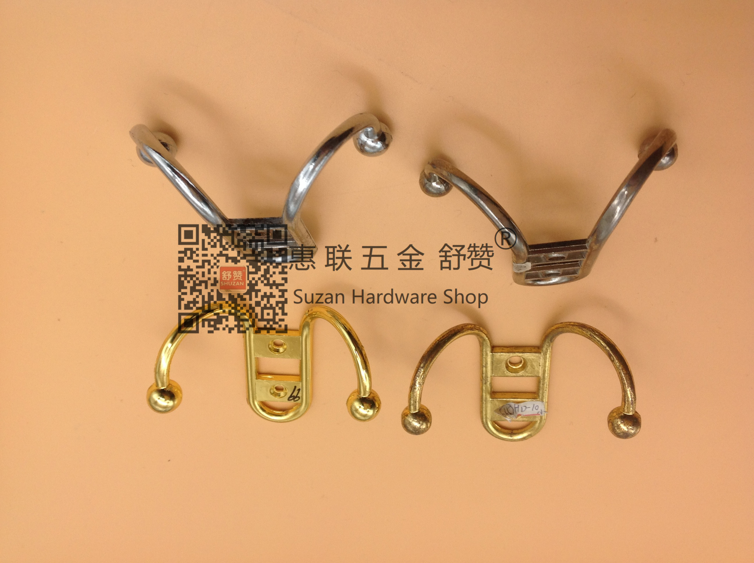 Coat hook hook High and low hook wall hook hook hook steel double hook