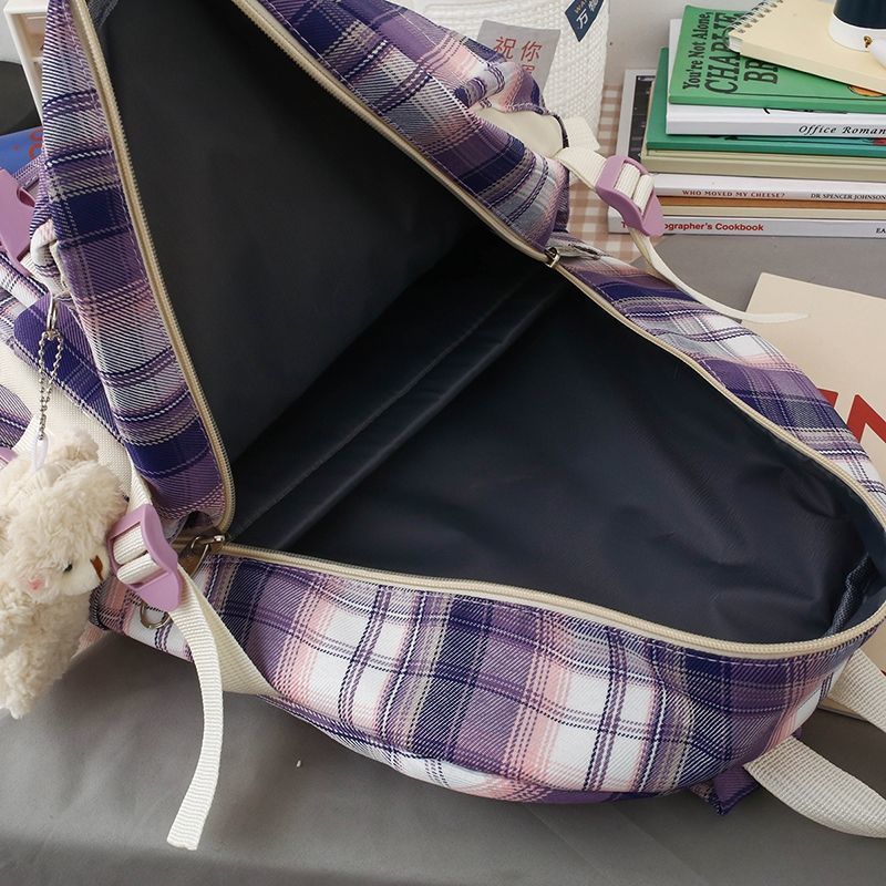 书包女初中生小学生高颜值学院可爱少女心高级感大容量帆布双肩包详情10