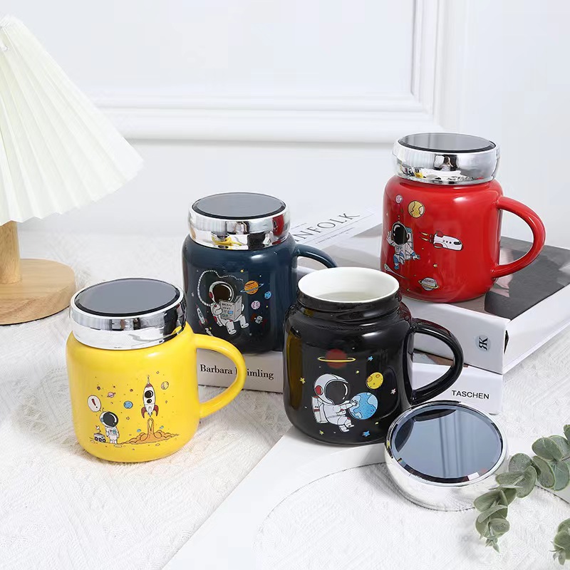 Creative Astronaut mirror cap ceramic mug cute cartoon coffee mug mug mug mug mug mug mug Gift mug thumbnail