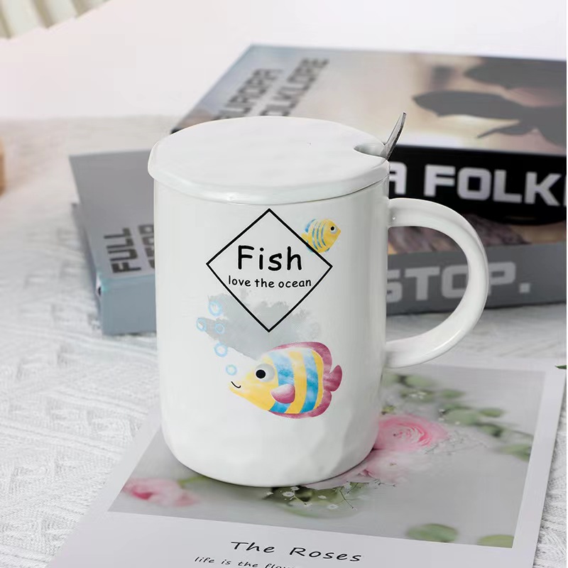 Fashion Simple Fish Fun Mug Office Home Coffee Cup Milk Tea Cup Water Cup With Hand Gift Cup Item Picture