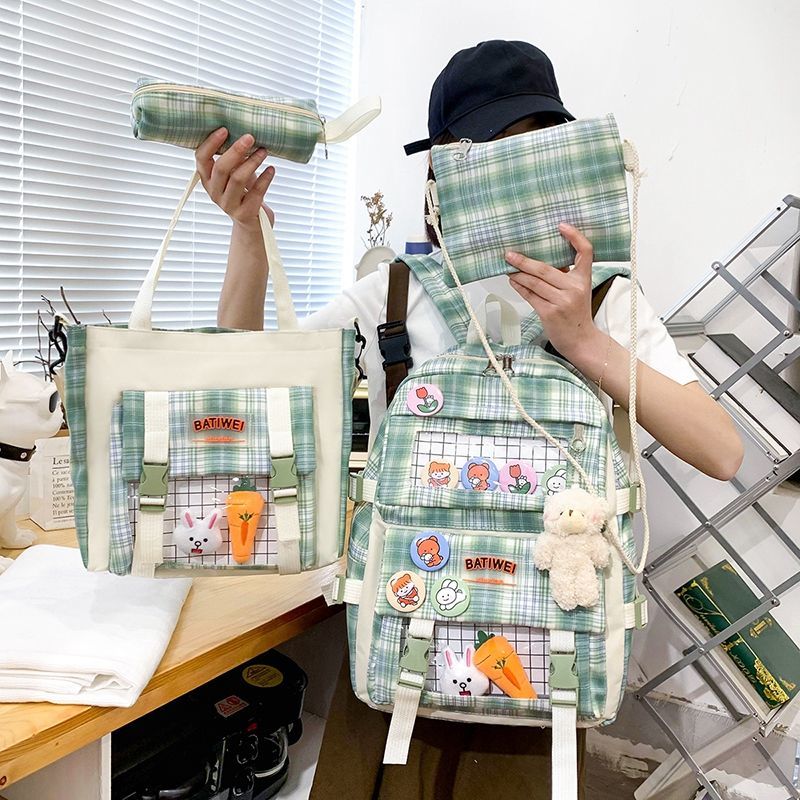 书包女初中生小学生高颜值学院可爱少女心高级感大容量帆布双肩包详情5