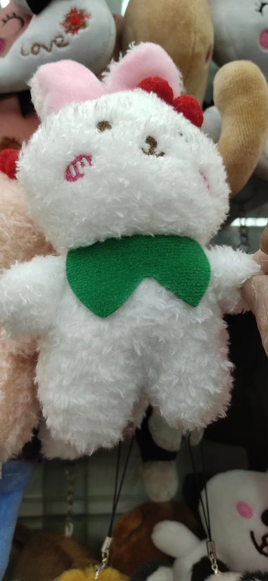 毛绒背包钥匙装饰挂件婚庆抛洒会议礼品12公分樱桃兔挂件