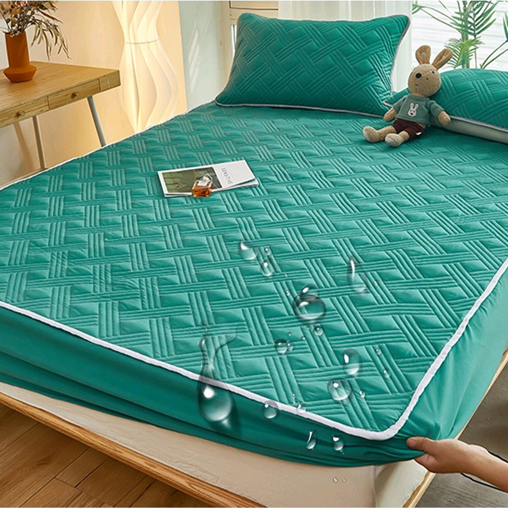 Polycotton mattress protective cover fixed bedspread fitted bed cover waterproof quilted bed sheet thumbnail