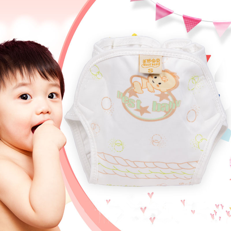 Diaper pants newborn diaper pocket 100% cotton washable baby breathable baby cloth diaper fixed pants leakproof diaper full figure