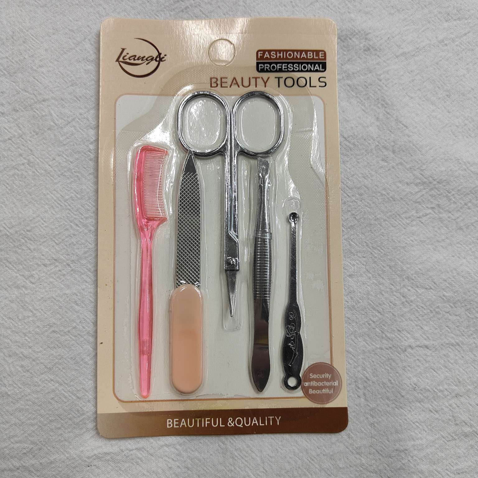 26414 Xandri makeup tools 5 beauty tools set eyebrow comb nail file eyebrow scissors eyebrow clip ear digging tool set