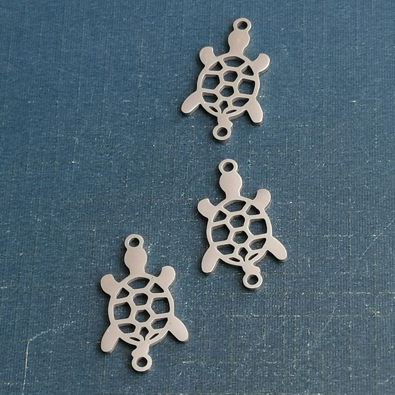 Titanium steel Turtle pendant Stainless steel Cut accessories diy Animal Turtle Necklace bracelet