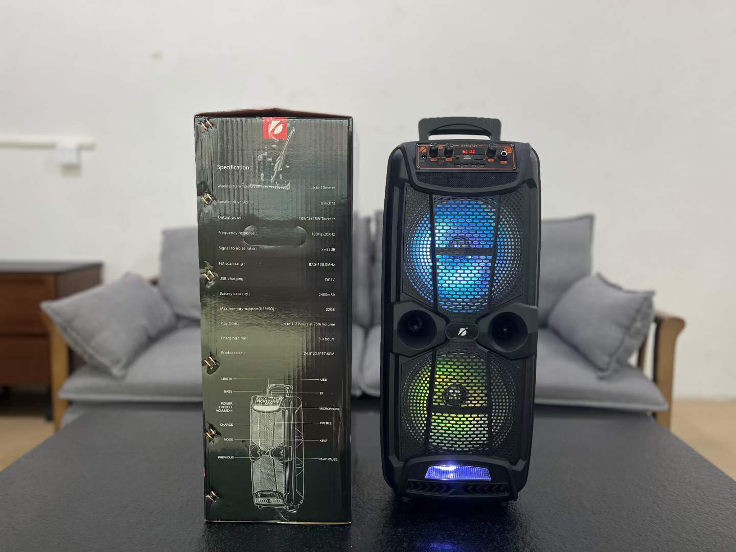 KTS-1743 double - inch series portable speakers Bluetooth wireless audio radio Item Picture