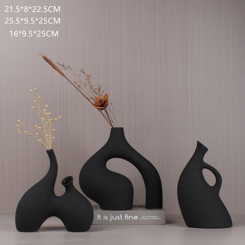 New Nordic modern creative internet-famous ceramic vase, model room, living room, TV cabinet, hotel decorative items and handicrafts details Picture