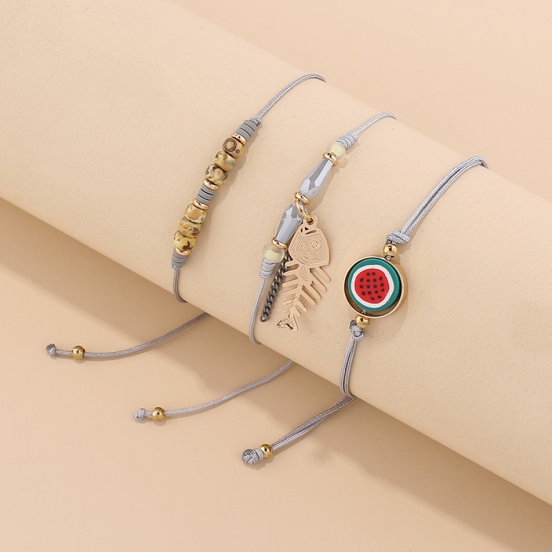 Cross-border creative Bohemian national wind hand string hand string fashion all-match ceramic square beads colorful rice beads multi-layer hand string thumbnail