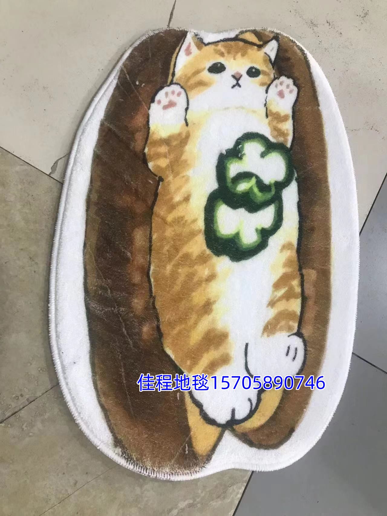 仿羊绒数码印花地垫猫咪地垫脚垫地毯防滑垫床边毯厨房垫门垫 产品质量好 图案很漂亮可以来图定制尺寸50*80cm