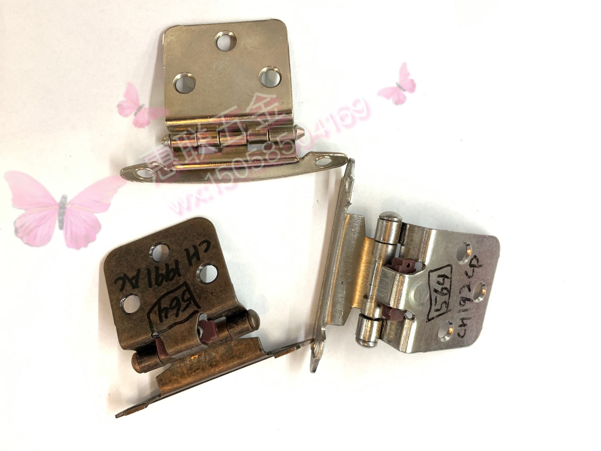 Traditional cabinet hinge self-closing hinge hinge different color hinge American elastic hinge Specification drawing