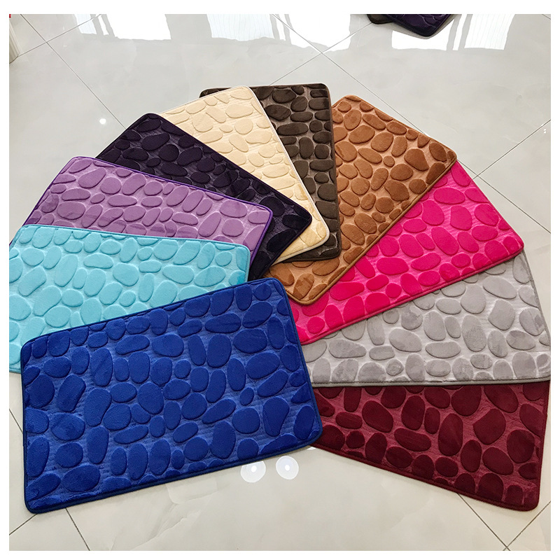 Qiansi cobblestone carpet floor mat door non-slip mat bedroom carpet kitchen bathroom absorbent non-slip mat