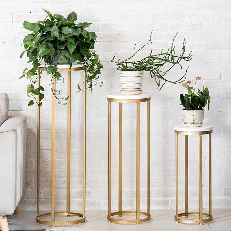 Nordic modern minimalist ironwork light luxury floor-standing flower stand for living room, bedroom, green ivy, succulents, balcony and small flower stand Application Scenario