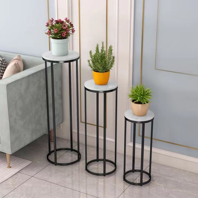 Nordic modern minimalist ironwork light luxury floor-standing flower stand for living room, bedroom, green ivy, succulents, balcony and small flower stand Specification image