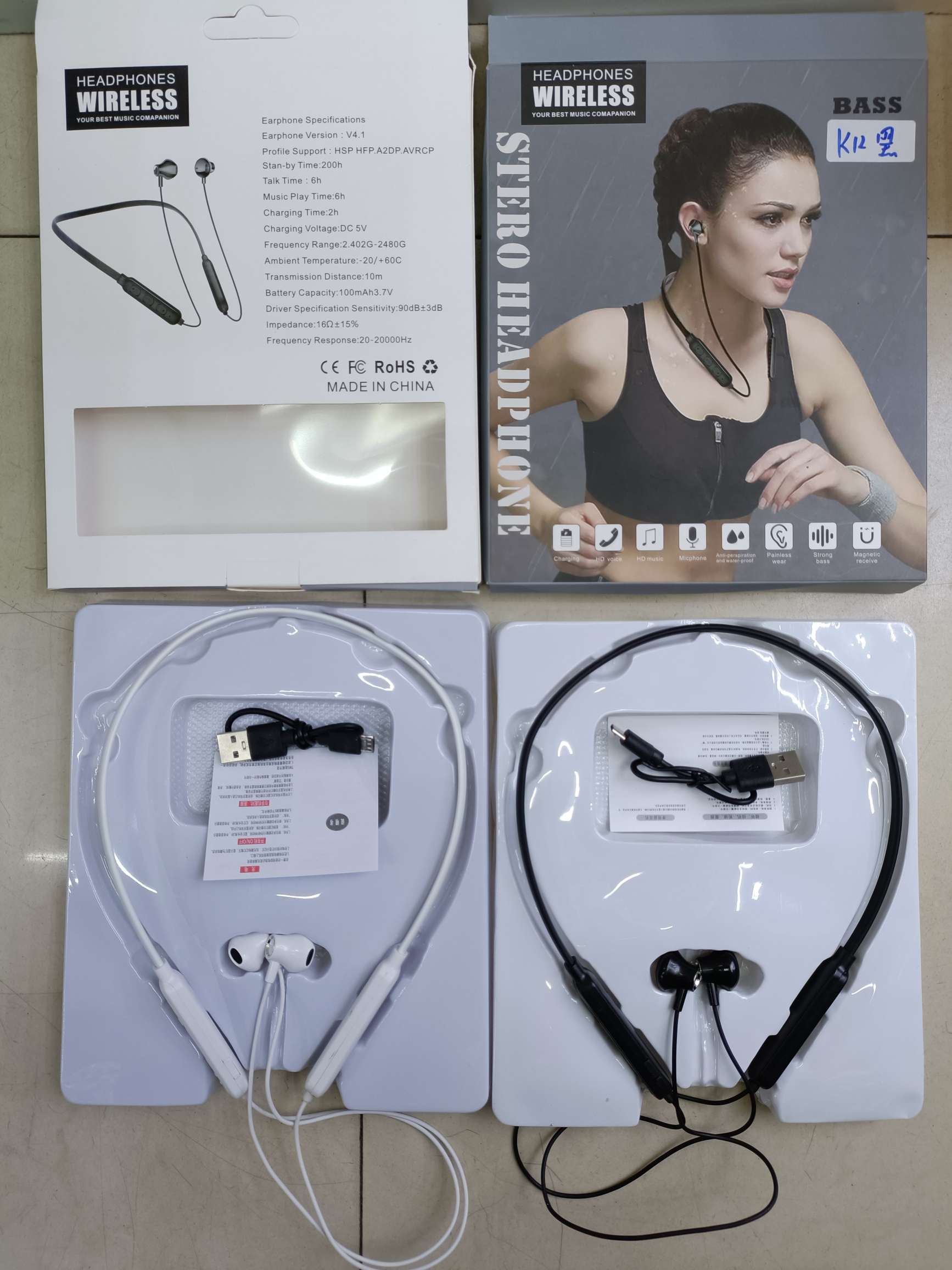 K12 wireless Bluetooth headset Sports neck headset