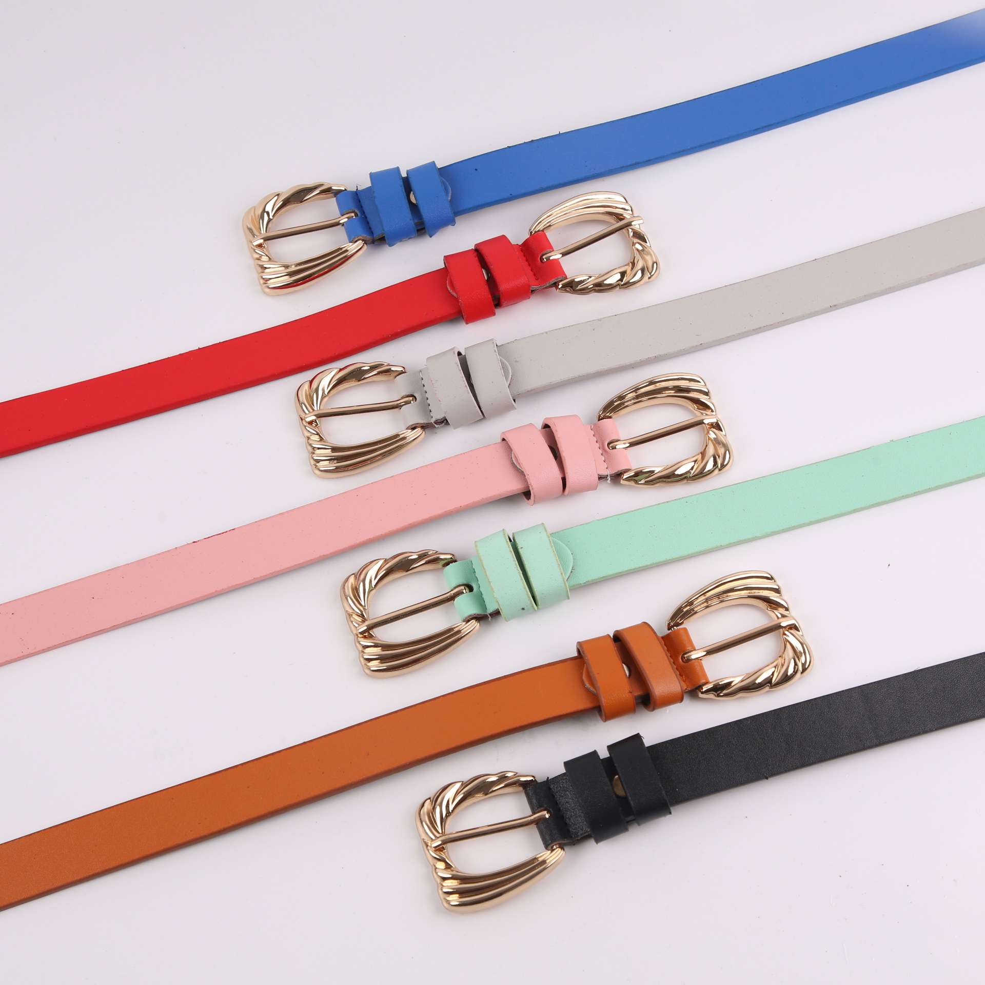 Ladies needle buckle casual belt belt manufacturers direct leather belt pu material all matching skirt belt