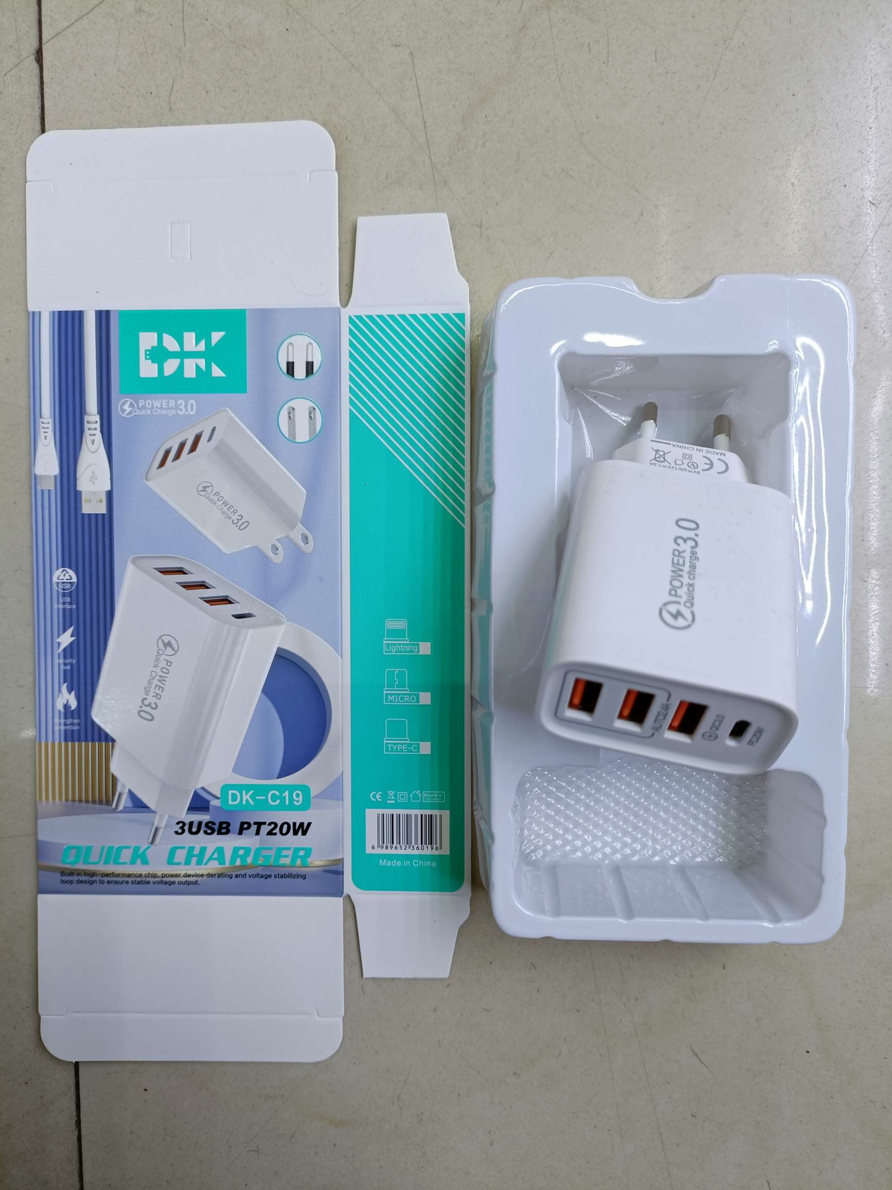 3USB+PD charging head wiring DK-C19 mobile phone charger
