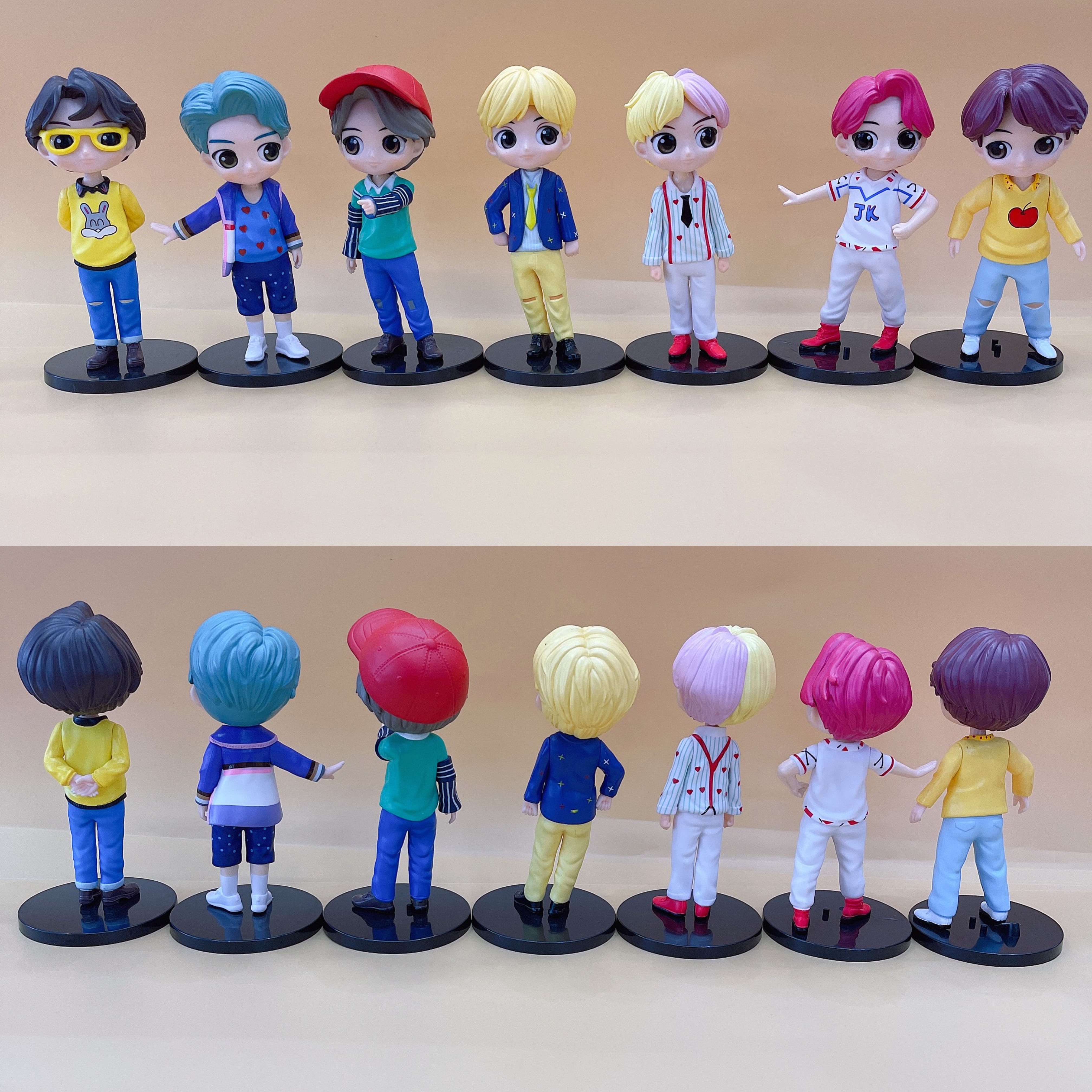 7 cartoon characters hand model decoration doll toy blind box key chain pendant car twisted egg gift thumbnail