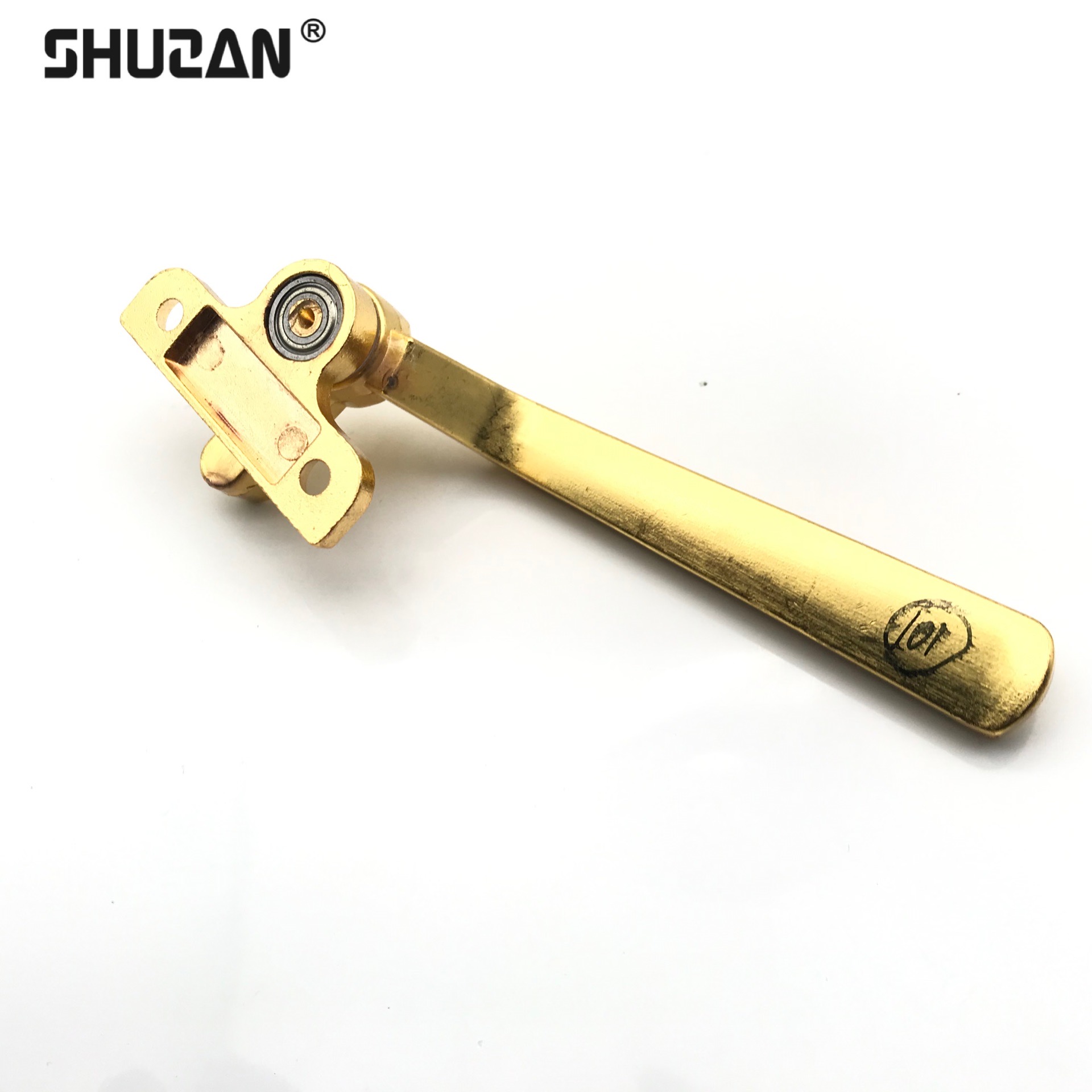 舒赞 优质品牌金色轴承冰裂纹欧式柜门拉手家具门把手鹅卵石造型门五金配件详情2