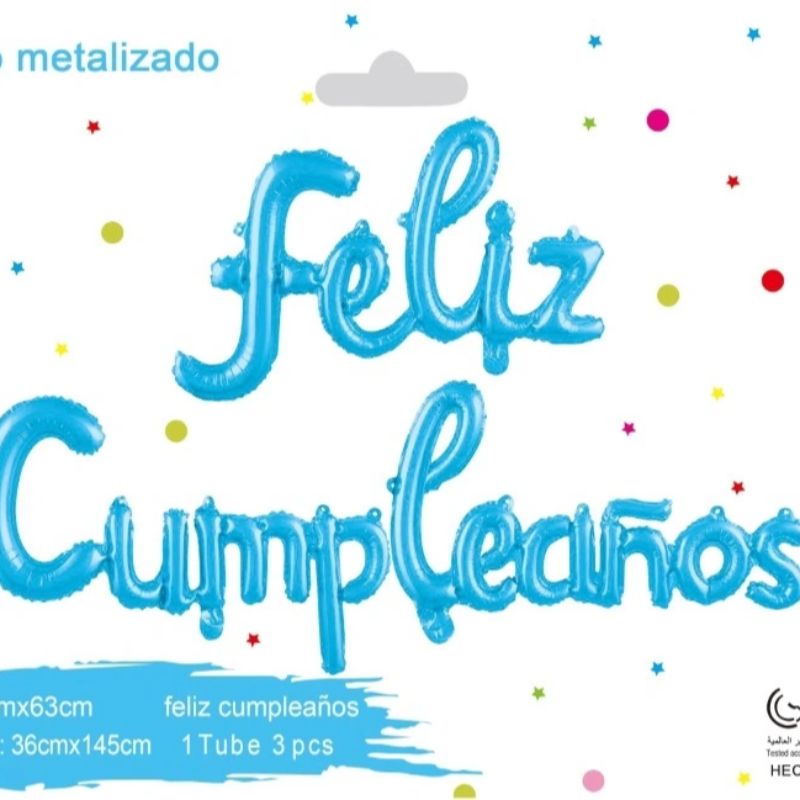 Spanish connected letters Aluminum film aluminum foil Birthday happy set Balloon party Party Wedding props gold silver rose Gold Happy Birthday 1 details Picture