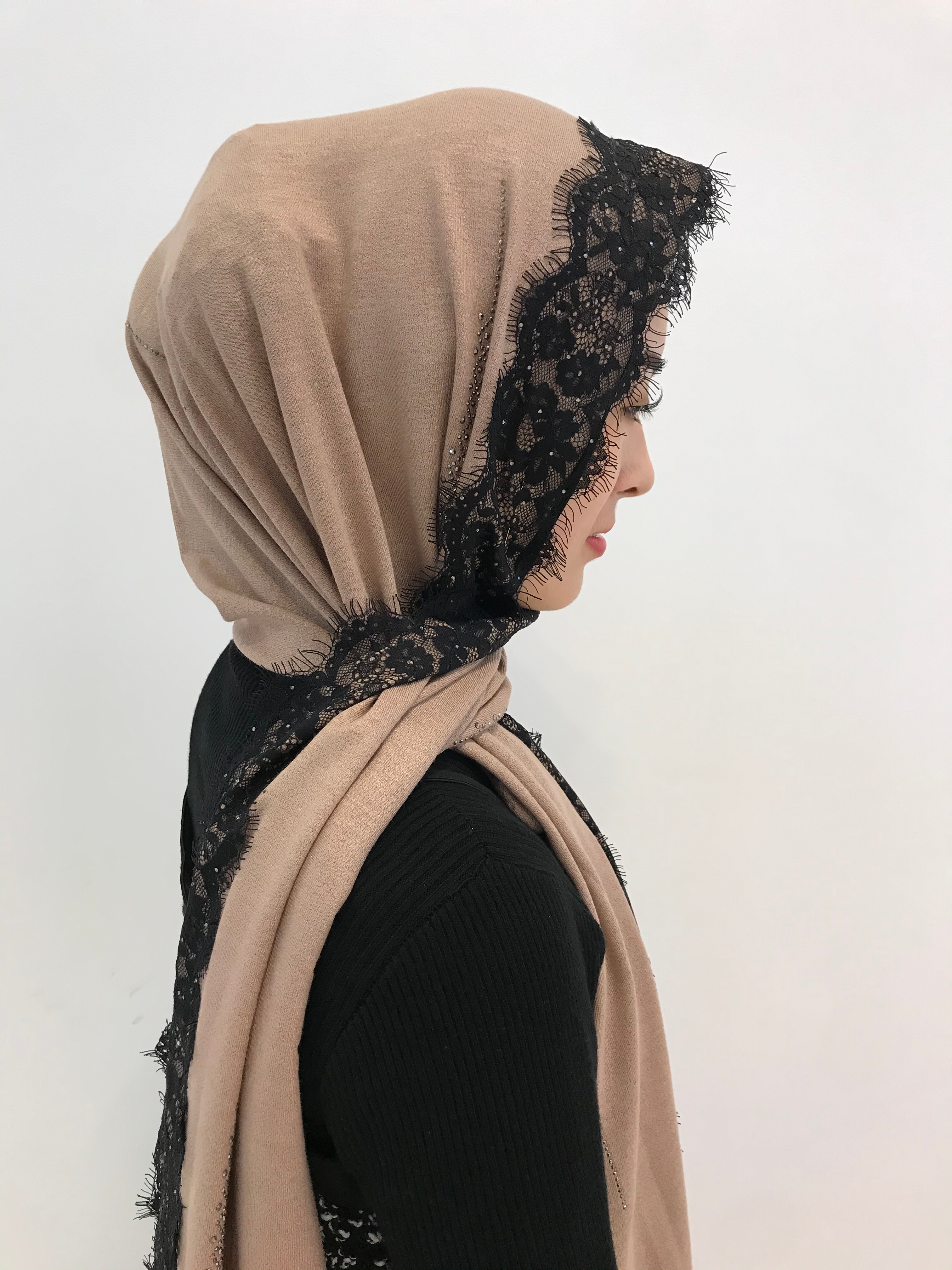 针织拼睫毛蕾丝烫钻详情1