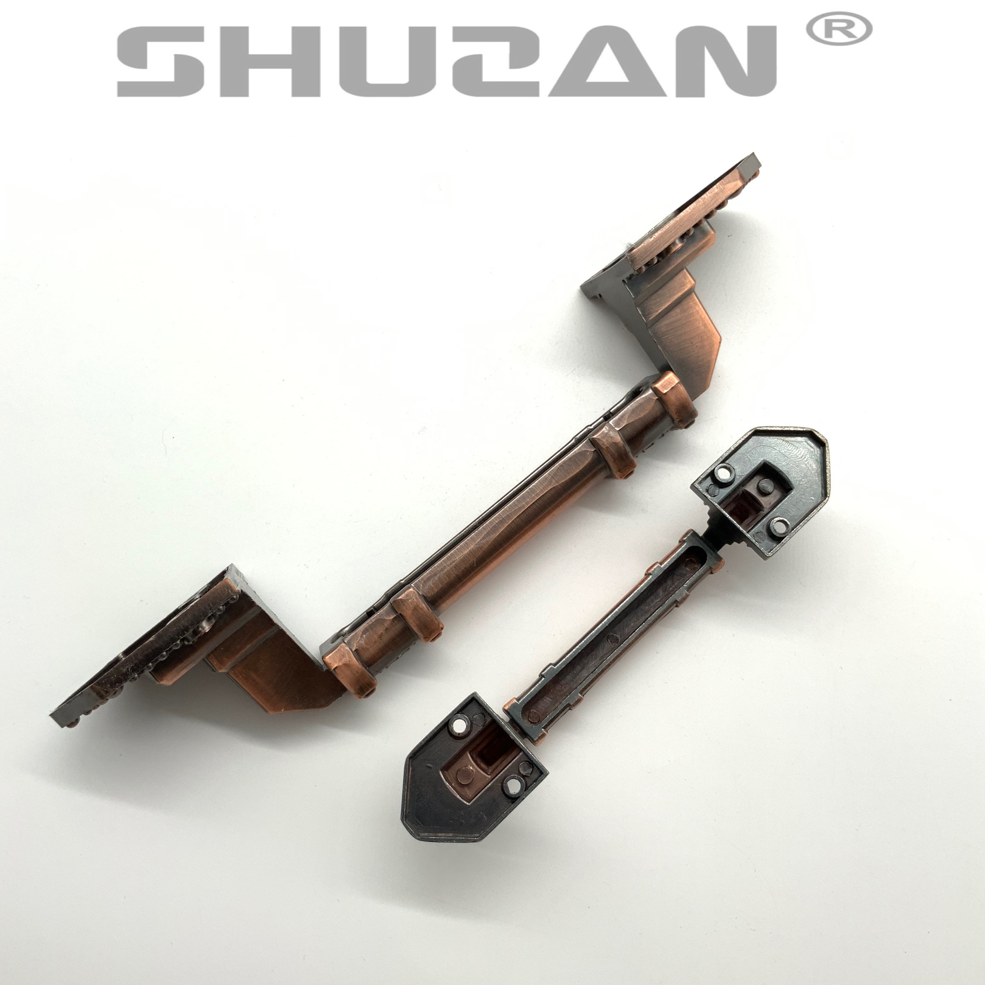 舒赞 仿古铜欧式对开门拉手 木门大门老式明装柜门房门把手门五金配件详情4