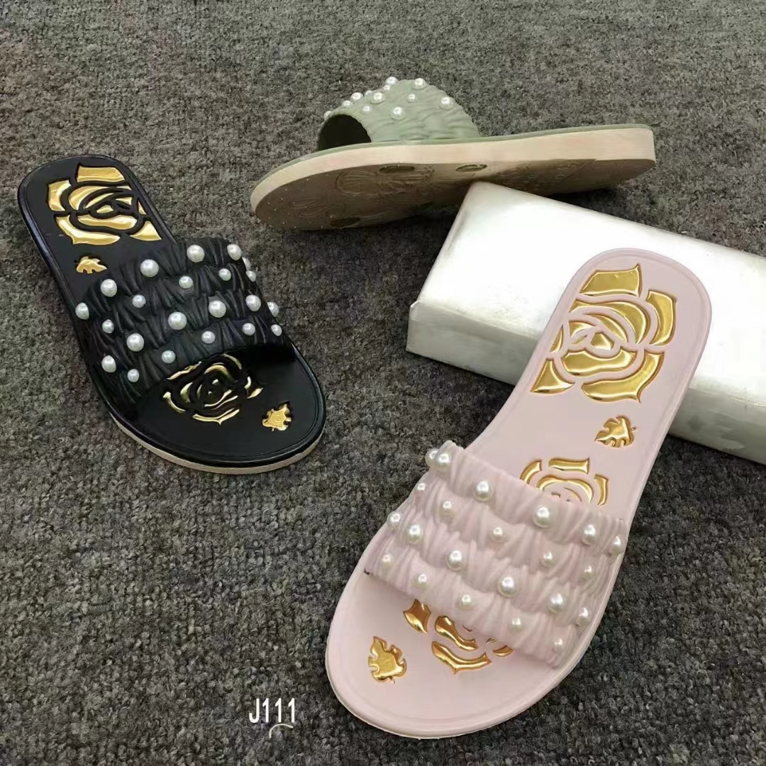 Flat slippers women wear new summer fairy wind rubber gauze casual cloth sandals tide