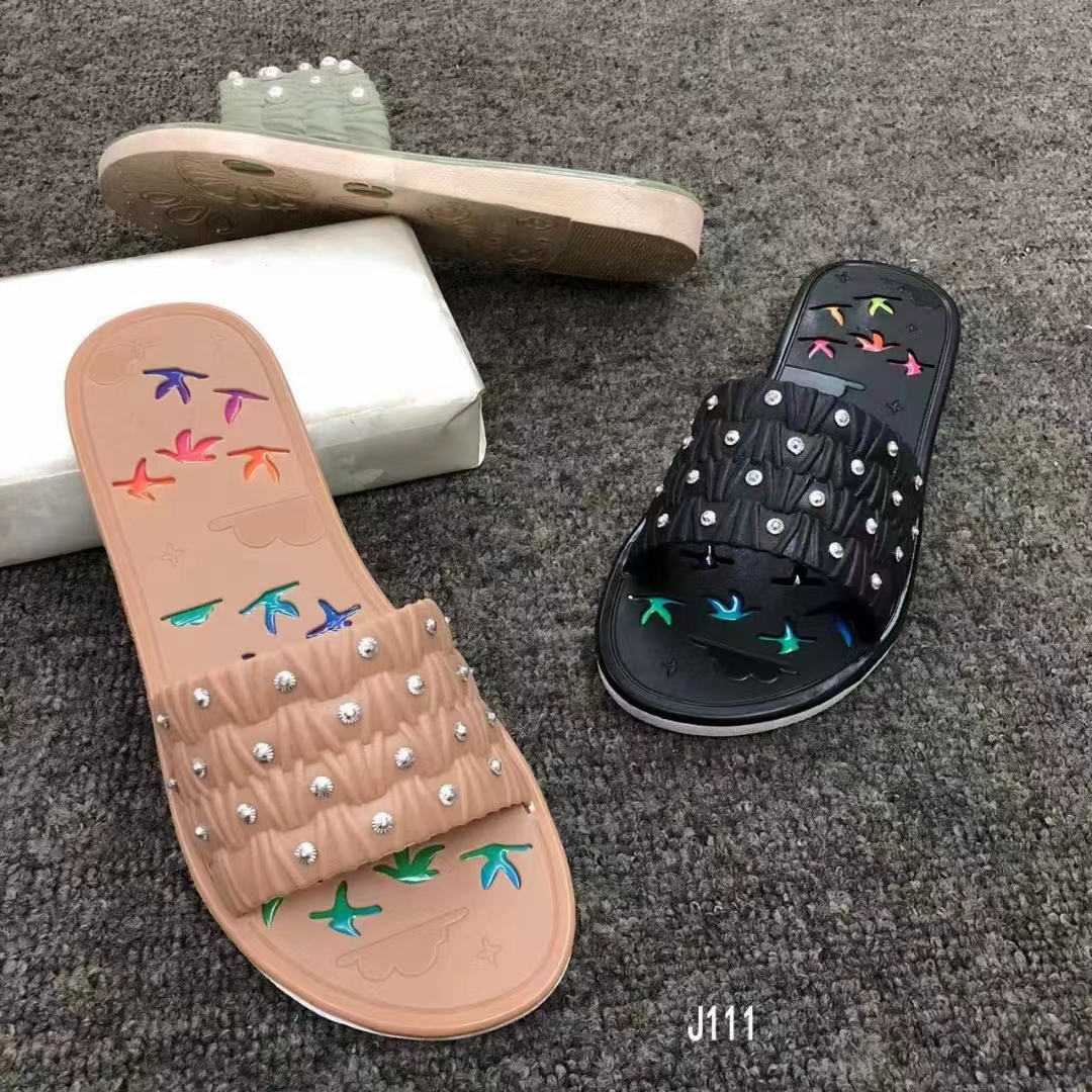 Flat slippers women wear new summer fairy wind rubber gauze casual cloth sandals