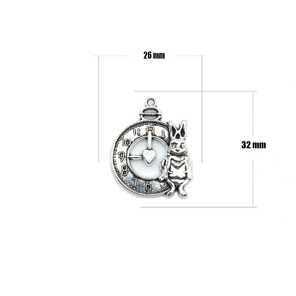 Single Hole With Hanging Rabbit Alarm Clock Zinc Alloy Accessory Y0643 Item Picture