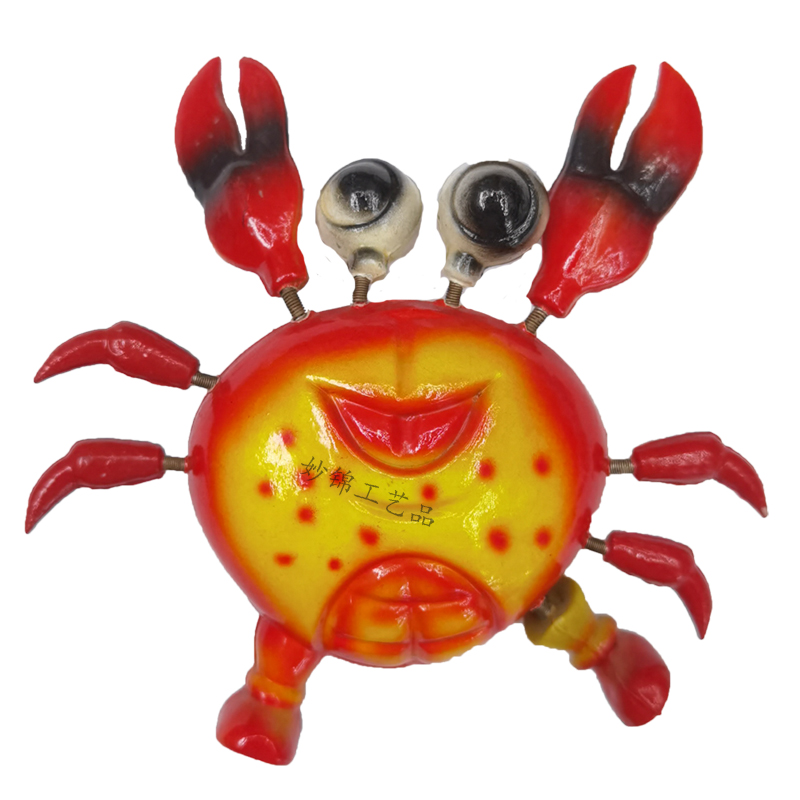 3D Three-Dimensional Color Plastic 4-Inch Happy Crab Refrigerator Sticker Creative Home Background Decoration Arts And Crafts Ornaments Item Picture