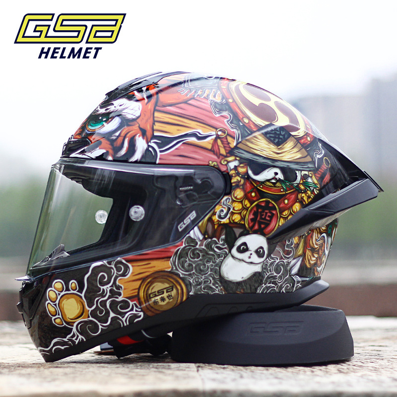 National trend GSB high-end large rear wing 263 full helmet motorcycle helmet, racing helmet, personalized helmet, retro helmet, women's half helmet details Picture